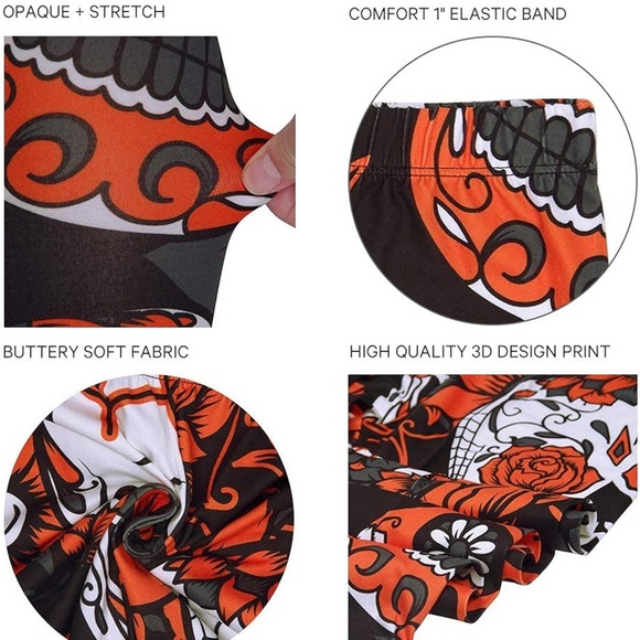 Sissycos Women's Sugar Skull Leggings Buttery Soft Print - Picture 5 of 6